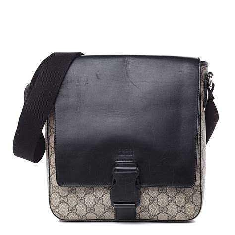 gucci black monogram messenger bag|gucci patent messenger bag.